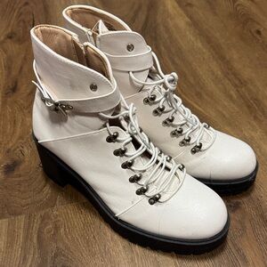 Women's White Ankle Boots